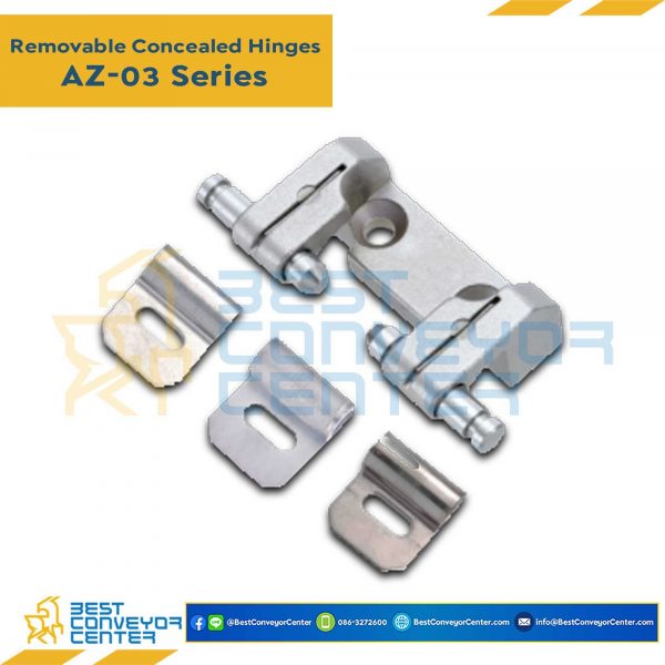 AZ-0330 บานพับซ่อนถอดได้ Zinc Alloy ขนาด 57.5×60 mm. หนา 2.3 mm.