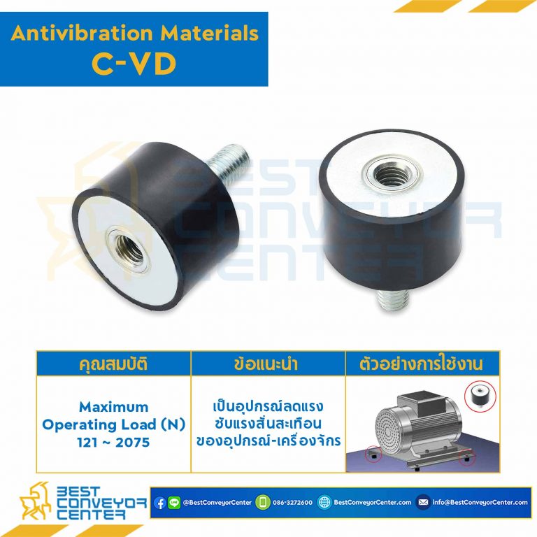 ลูกยางกันการสั่นสะเทือน ชนิด 1 รูต๊าปและ 1 สตัดเกลียว : C-VD4040-M10x40