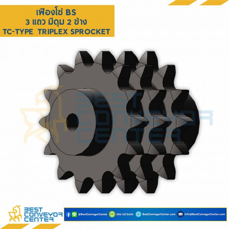 เฟืองโซ่เหล็ก 3 แถว แบบมีดุมสองข้าง 10B-3R-74TC