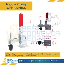 GH-102-BSS : Toggle Clamp แบบกดแนวตั้ง GH-102BSS. SUS 304 Tumbled Finish