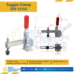 GH-12132 : Toggle Clamp แบบกดแนวตั้ง GH-12132.Mild Steel Zinc Plated