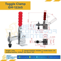 GH-12265 : Toggle Clamp แบบกดแนวตั้ง GH-12265.Mild Steel Zinc Plated