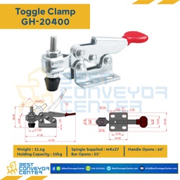 GH-20400 ; Toggle Clamp แบบกดแนวนอน GH-20400. Mild Steel Zinc Plated