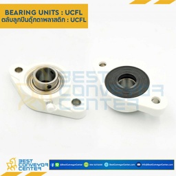 ลูกปืนตุ๊กตา UCFL3241 พลาสติกสีขาว ลูกปืนเหล็ก รูเพลา 30 mm. : UCFL3241-30