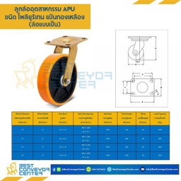 APU-S-6 ล้อโพลียูรีเทน แบบแป้นหมุน ขนาด 6 นิ้ว